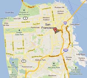 clinic location shown on map of San Francisco
