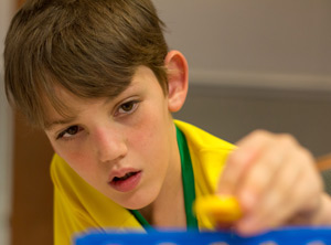 child focussing on task