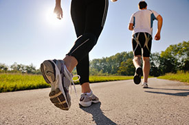 couple jogging early in the morning